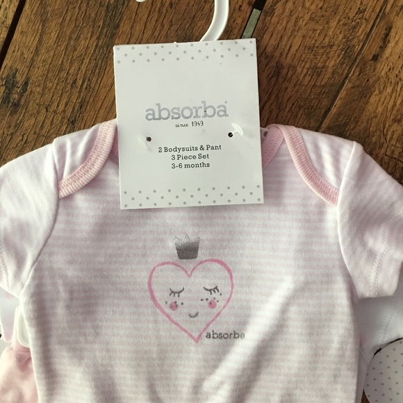 Absorba Other - Absorba 3pc Set Bodysuits Pants 6-9 months Pink